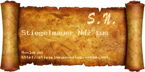 Stiegelmayer Nétus névjegykártya